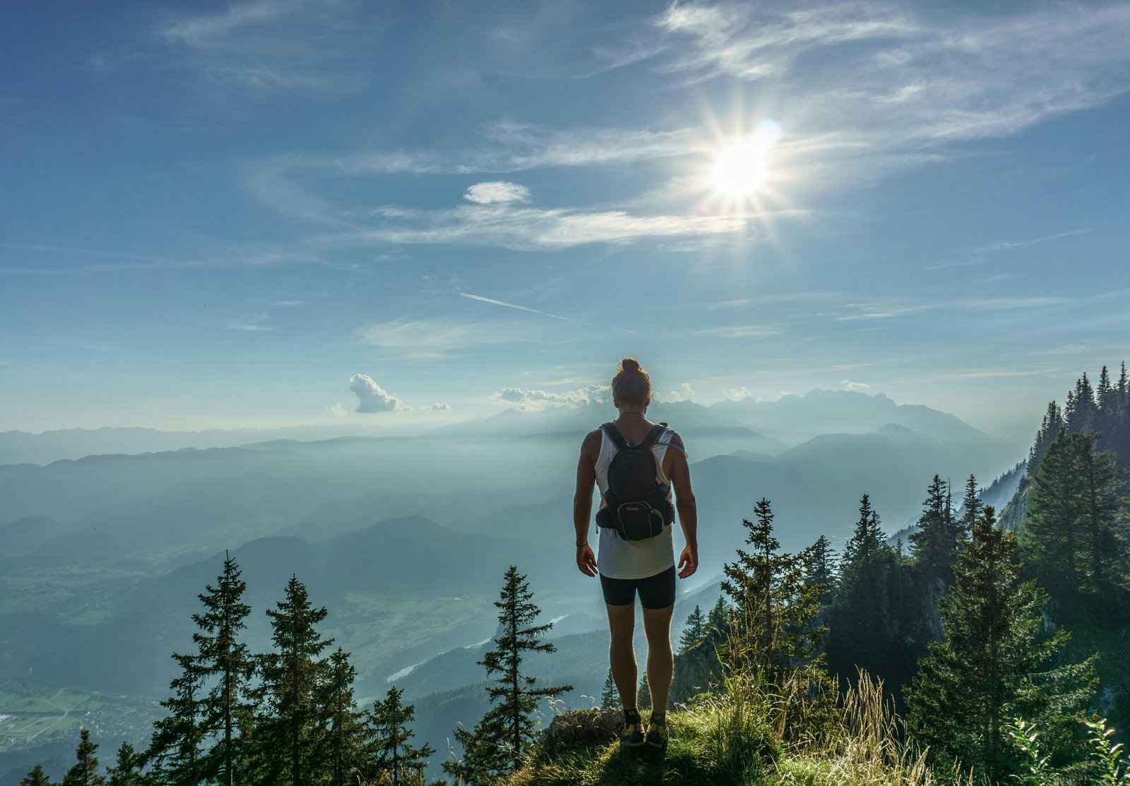 Man hiking in beautiful nature