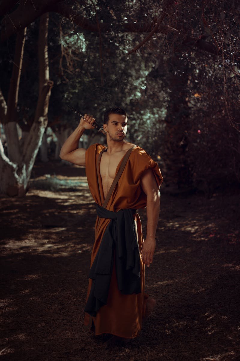 Martial artist in forest